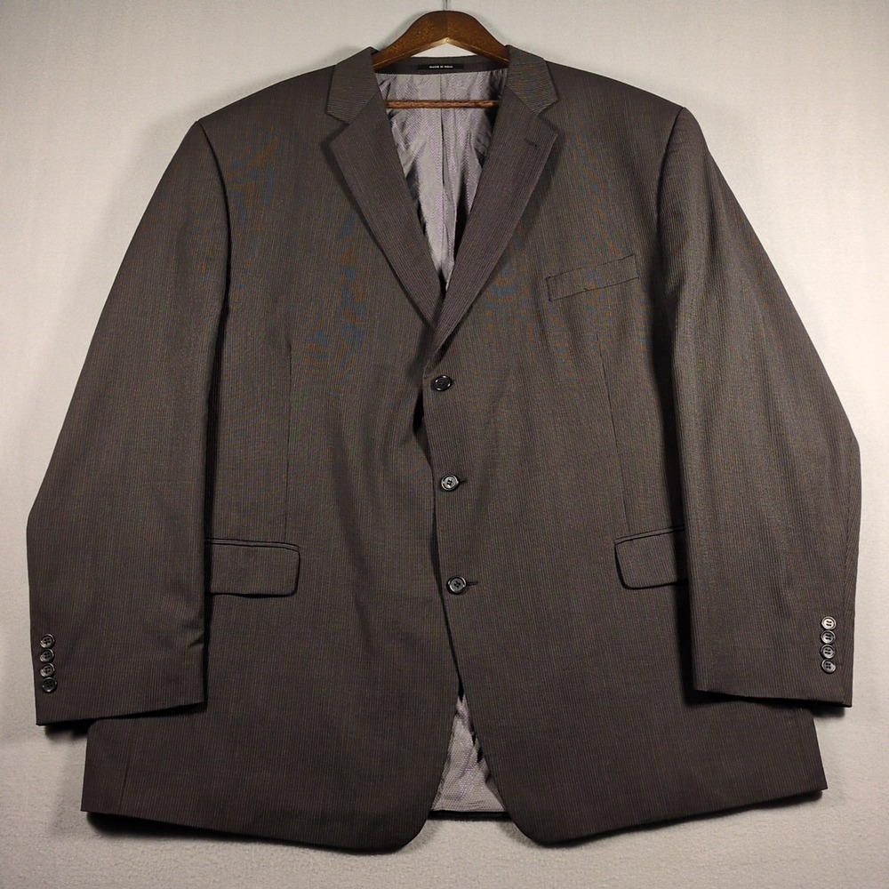 Michael Kors‎ 54 LONG 100% Wool Sport Coat Suit Jacket Dark Gray Blazer 3 Button
